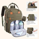 BabbleRoo Diaper Bag Backpack - Baby Essentials Travel Tote - Multi Function Waterproof Diaper Bag, Travel Essentials Baby Bag with Changing Pad, Stroller Straps & Pacifier Case - Unisex, Army Green by TinyTreasures Baby Boutique