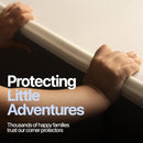Furniture Edge 16.2ft & Corner Guards | Protective Foam Cushion | 15ft Bumper 4 Adhesive Childsafe Corners | Baby Child Proofing Foam Set and Safe for Table, Fireplace, Countertop | Brown by TinyTreasures Baby Boutique