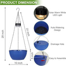 2 Packs Solar Hanging Basket Planters for Plants Outdoor, Self Watering Blue Flower Plants Pots with Solar Light Drainer for Balcony Patio Garden Outdoor Decoration by CozyNest Decor