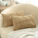 decorUhome Throw Pillow Covers 12x20 Inch Set of 2, Soft Plush Decorative Faux Fur Light Brown Solid Couch Pillow Covers, Accent Farmhouse Neutral Lumbar Euro Pillow Cases for Sofa Bed Living Room by CozyNest Decor
