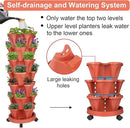 Vertical Planter 7 Tier Stackable Planters Garden Planters Strawberry Herb Flower and Vegetable Planter Indoor Outdoor Gardening Pots with Removable Wheels and Tools 2-Pack by CozyNest Decor