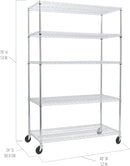 Seville Classics UltraDurable Heavy Duty NSF Solid Steel Wire Rack Storage Unit Organizer for Garage, Warehouse, Office, Restaurant, Classroom, Kitchen, 5-Tier Shelving, 48" W x 24" D by CozyNest Decor