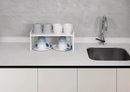 Nxconsu 2Pack Cabinet Shelves Stackable Shelf Organizer Rack Riser for Kitchen Cabinet Pantry Cupboard Counter Countertop Home Organization Storage Space Saver Heavy Duty Metal Nonslip White Wide by CozyNest Decor