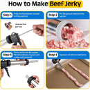 Professional Jerky Gun Kit – Stainless Steel Beef Meat Maker Machine with 5 Nozzles, 1 Meat Pusher, 5 Cleaning Brushes (2 Sets), Sausage Shooter Accessories & Bonus Pair of Gloves by GreenHaven Gardens