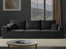 Boneless Cloud Couch Sofa for Living Room, 112" 3 Seater Black Modern Lounge Sleeper Couch, No Assemble, Cordury Compression Upholstered Couches by CozyNest Decor