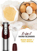 MegaWise Pro Titanium Reinforced 5 in1 Immersion Hand Blender, Powerful with 80% Sharper Blades, 12 Speed Corded Blender, Including 500ml Chopper, 600ml Beaker, Whisk and Milk Frother by TinyTreasures Baby Boutique