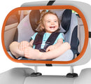Baby Car Mirror, Safety Car Seat Mirror for Rear Facing Infant, Clear Wide View, 360°Rotation, Easily Observe the Baby Move, Secure, Shatterproof, Crash Tested and Certified(Orange) by TinyTreasures Baby Boutique