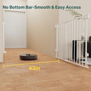 Cumbor 29.2-43" No Bottom Bar Baby Gate for Stairs, 2-in-1 Hardware Mounted Dog Gate Indoor, Auto Close Pet Gate for Doorways with Large Walk Thru Door, Wide Child-Proof Safety Gates for Kids (White) by TinyTreasures Baby Boutique