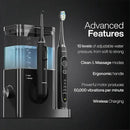 AquaSonic Home Dental Center PRO – Brushing & Flossing Made Easy – Brush & Floss – Power Toothbrush & Water Flosser – Whiter Teeth & Healthier Gums – Black Series Pro+Oral Irrigator by CozyNest Decor
