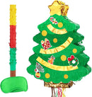 Wernsai Christmas Piata Large Pull String with Blindfold Bat - Cute Tree Design for Christmas Party Games - Green, 16.5' x 12.4' by TinyTreasures Baby Boutique