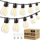 150FT Outdoor String Lights LED, 45+3 S14 Bulbs Shatterproof, IP54 Waterproof Dimmable for Large Outdoor Events, Resorts, Hotel Lighting - Commercial Grade Connectable by GreenHaven Gardens