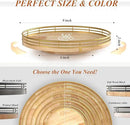 Farmhouse Oak 9" Lazy Susan Turntable Organizer for Cabinet, Round Wooden Lazy Susan Organization and Storage for Dining Table, Pantry, Kitchen, Countertop, Cupboard,Home Decor by CozyNest Decor