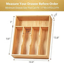 Umilife Bamboo Kitchen Drawer Organizer, 11 Inch Silverware Utensils Tray Holder with Grooved Dividers, 2.4" High Wood Caddy for Flatware Cutlery Knives by CozyNest Decor