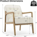 Linen Accent Chair Set of 2, Mid Century Modern Chair for Living Room, Upholstered Comfy Lounge Armchair with Solid Wood Frame, Reading Side Chair for Bedroom,105°Ergonomic Comfort, White by CozyNest Decor
