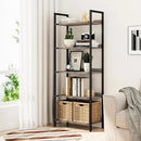 NUMENN Bookshelf, 5 Tier Bookshelves, Home Office Bookcase Shelf Storage Organizer, Free Standing Storage Shelving Unit for Bedroom, Living Room and Home Office, Grey by CozyNest Decor