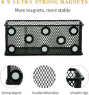 Neudeco Magnetic Locker Organizer and Accessories，Wire Mesh Magnetic Storage Basket ,Magnetic Holder for Dry Erase Markers,Strong Magnet Pen Holder for Fridge School,Pack 3 (Black) by CozyNest Decor