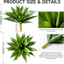 JUSTOYOU 28" Artificial Agave Plants Outdoor Large Fake Agave Plants Faux Succulents for Outdoor Indoor Home Front Porch Decor (2, Green) by CozyNest Decor