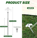 Hicarer 40 Pcs 20 Pcs 8'' Screw in Tent Stakes Heavy Duty Ground Metal Stakes for Inflatables with Hex Head Driver for Outdoor Camping Tent Inflatable Garden Decor (Luminous White) by CozyNest Decor