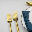 Alata Potter Gold 20-Piece Forged Silverware Set with Utensil-Serving Set, Service for 4, Stainless Steel Flatware Set, Modern Design with Mirror Finish, Ideal for Home, Kitchen, Party, Camping by CozyNest Decor