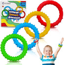 Sensory Chew Bracelets for Boys and Girls, 4 Pack Fidget Bracelet for Kids with Autism ADHD Anxiety Texture Soft Silicone, Oral Motor Aids Toddler Bracelets Sensory Chew Toys for Kids Chewing Biting by TinyTreasures Baby Boutique