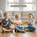 Kids Guitar Set - 7 in 1 Musical Instruments for Toddlers 2-4, Wooden Musical Toys for 2 3 4 Year Old Boy & Girls Birthday Gifts, Band Sets with Ukulele/Flute/Tambourine/Maracas Toys for Kids 3-5 by TinyTreasures Baby Boutique