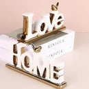 White and Gold Decor Statue - Home and Love Sign Decoration - Gold Bird with Home Sculpture - Figurine Decorative Ornaments for Living Room, Bedroom, Desktop, Cabinets by CozyNest Decor