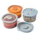 Moonkie Silicone Snack Containers for Kids | 8 oz Baby Food Storage Containers with Airtight Lids and A Snack Lid | Baby Food Jars | BPA Free | Freezer & Dishwasher Safe | 3 Pack by TinyTreasures Baby Boutique