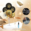 TONIFUL 4 Set Black Gold Balloon Stand Kit for Birthday Decorations for 60th,Balloon Centerpieces for Table Party Decorations Cheers to 60 Years Old Birthday for Men and Women by TinyTreasures Baby Boutique