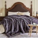 Fluffy Faux Fur Throw Blanket – Super Soft Warm Thick Plush Blanket for Bed, Couch & Office, Cozy Fuzzy Throw with Flannel Backing,108"x90", Grey by CozyNest Decor
