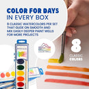 8-Color Watercolor Paint Set with Wooden Brushes – Washable & Non-Toxic, Ideal for Kids, Students, and Classroom Activities by TinyTreasures Baby Boutique