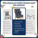 Booster Seat for Kitchen Chair with Backrest & 4 Adjustable Straps, Portable TPU Waterproof & Anti-Scratch Toddler Booster Seat for Dining Table, Non-Slip & Removable Booster SEat for Table by TinyTreasures Baby Boutique