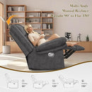 Recliner Chair for Adults, Oversized Manual Pull Tab Reclining Chair, 2-Tier Cushions, Minimalist Style Single Sofa for Living Room, RV (Polished Microfiber) by CozyNest Decor
