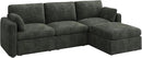 HONBAY Modular Sectional Couch with Storage Seats, L Shaped Sectional Sofa with Storage, Chenille Sectional Couches for Living Room, Green by CozyNest Decor