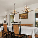 Vintage Farmhouse Chandelier 8-Light Crystal Branch Pendant Lights for Living Room Dining Room Porch Kitchen Island Bedroom Restaurant, Aged Bronze by CozyNest Decor