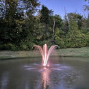 HALF OFF PONDS Floating Fountain – 3/4 HP Pond Aerator, 200' Cord – 8,000 GPH Water Pump – 11 Spray Patterns - White LED Lights - for Ponds, Lakes & Water Gardens by GreenHaven Gardens