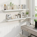 Fun Memories 48 Inch Deep Floating Shelves for Wall, 2 Pack of Long Wall Mounted Wood Shelves with Invisible Brackets for Bathroom, Bedroom, Living Room, Kitchen Decor and Storage, White by CozyNest Decor