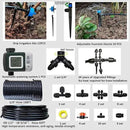 162ft Drip Irrigation Kit 5/16“ID Main Hose and 1/4 Inch Pipe Drip Irrigation System with Water Timer Auto Watering System for Garden Adjustable Spray, for Greenhouse, Garden, Lawn, Potted Plants by GreenHaven Gardens