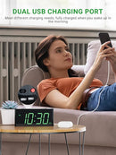 Alarm Clock for Bedroom, 7.5" Large Display LED Digital Clock with 7 Color Night Light,USB Phone Charger,Dimmer,Battery Backup,Easy to Set Loud Bedside Clock for Heavy Sleepers Adult Teen Kid Boy Girl by TinyTreasures Baby Boutique