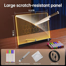 lumiboard led Drawing Board Message Board with Lights for Drawing Creative Advertising Board for Writing Drawing Note Taking Advertising Display Glow-in-The-Dark Acrylic (11.8 * 7.9 inches) Kids Gift by TinyTreasures Baby Boutique