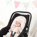 Baby Car Seat Head Support for Newborn, GFU 2 in 1 Infant Car Seat Head Body Support with Strap Pads, Soft Stroller Cushion Pillow Insert for Girls, Fits for Stroller, Swing, Pink Floral by TinyTreasures Baby Boutique