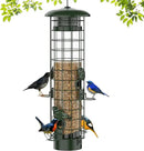 Squirrel Proof Bird Feeder,Metal Mesh Bird Feeders for Outdoors Hanging,Gravity Protection Squirrel Proof Wild Bird Feeders with Finch Cardinal Chickadee,3LB Large Capacity,Green by CozyNest Decor