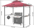 MASTERCANOPY 8 x 5 Grill Gazebo Outdoor BBQ Gazebo Canopy with 2 LED Lights (Burgundy) by GreenHaven Gardens