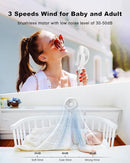 Stroller Fan Clip on for Baby, 4000mAh Rechargeable Battery Operated, Flexible Tripod, 3 Wind Speed, 360° Rotatable, Small Portable Fan for Car Seat Crib Golf Cart Bike Beach Travel, White by TinyTreasures Baby Boutique