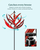 Yard Garden Wind Spinners - 91" Height Extra Large Wind Spinners Outdoor Metal, Kinetic Wind Sculptures for Lawn Patio Garden Decor (Burgundy Lotus) by CozyNest Decor