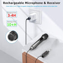 Aveek Wireless Microphone for Karaoke, 2.4GHz Rechargeable Karaoke Microphone(Work 10hs), for Speaker, Karaoke Machine,Church, Speech, Wedding, Party Singing, Grey,1 Pack by TinyTreasures Baby Boutique