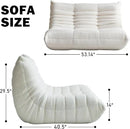 Bean Bag Chair for Adults, Oversized Loveseat Fireside Chair Comfy Lazy Floor Sofa, 2 Seater Lazy Sofa Couch Memory Foam Bean Bag for Living Room, Bedroom Apartment Office (Beige) by CozyNest Decor