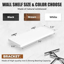 Floating Wall Shelves 4-Pack - Rustic White 16-inch Wooden Wall Shelves for Storage and Décor, Multi-Functional and Easy to Install for Living Room, Bedroom, and Kitchen by CozyNest Decor