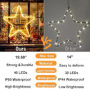 DBFAIRY 19.68" Star Outdoor Christmas Lights, 40 LEDs Christmas Light Up Star with Timer, Hanging Big Star Window Lights Mains Powered for Christmas New Year Holiday Wedding Party Decor, Warm White by GreenHaven Gardens