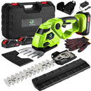 Cordless Hedge Trimmer，2-in-1 Hedge Trimmer，Cordless Grass Shear & Shrubbery Trimmer with Dual-Action Blade Cutting Capacity,Hedge Shear with 2 PCS Rechargeable Battery and Charger for Garden,Lawn by GreenHaven Gardens