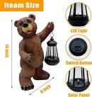Solar Lantern Garden Statues Decor, Outdoor Bear Figurine Lights for Yard Patio Decoration - Unique Christmas Housewarming Gift for Grandma Wowen Mom Brown by GreenHaven Gardens